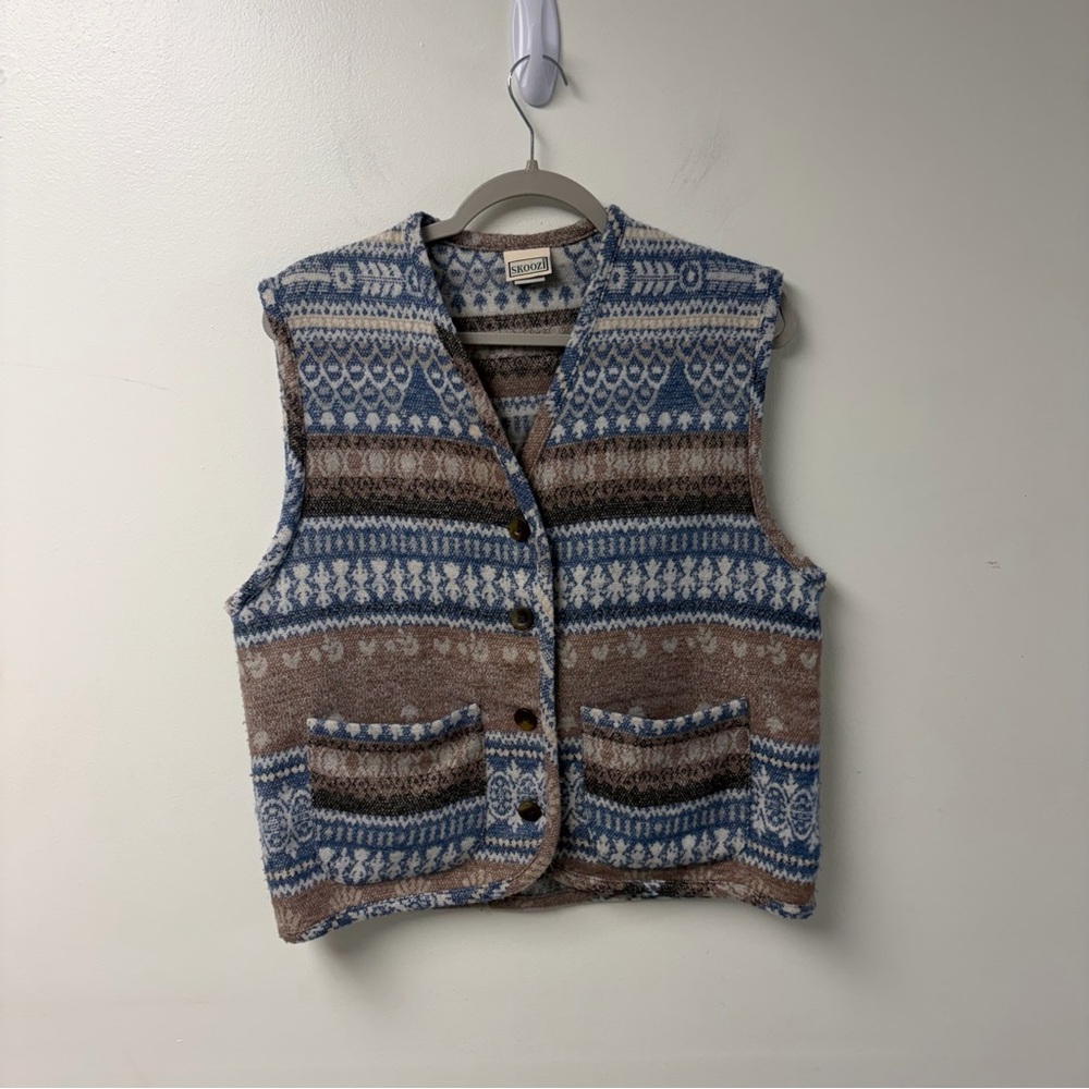 Vintage Skoozi Vest Wool Blend Size Medium